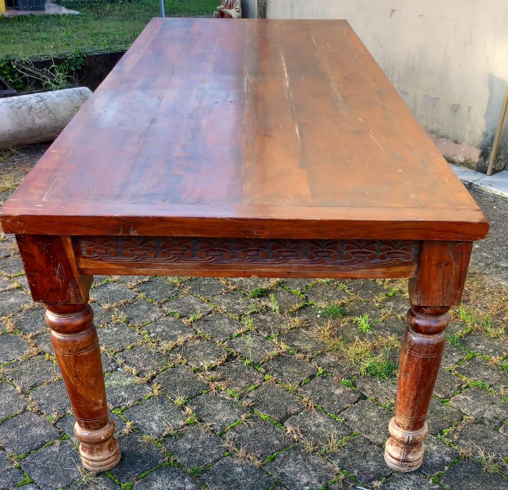 Large Wooden Dining Table for sale at Pamono