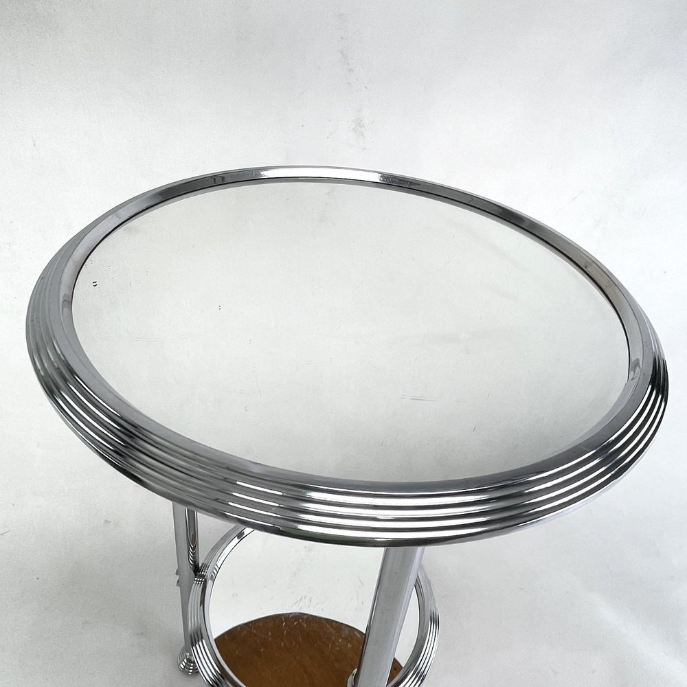 Art Deco Chrome Side Table with Mirror Surface, 1930s for sale at Pamono