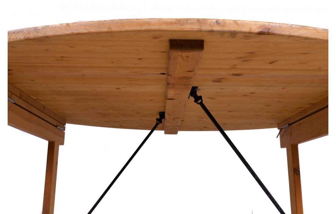 Two Folding Round Wooden Catering Tables for sale at Pamono