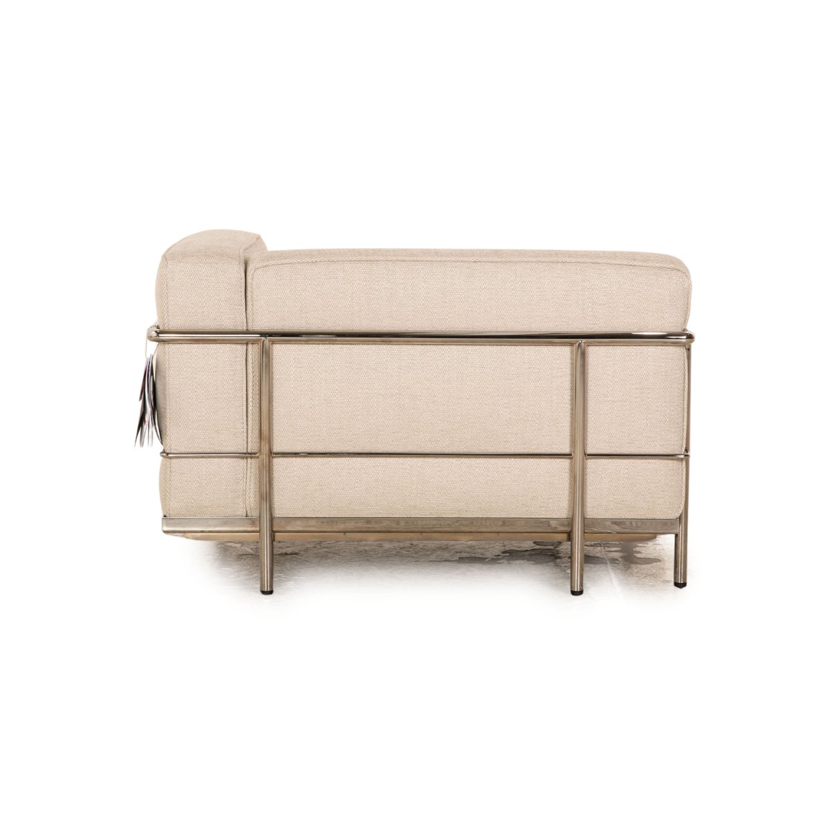 Bauhaus LC 2Seater Sofa in Beige Fabric by Le Corbusier for Cassina