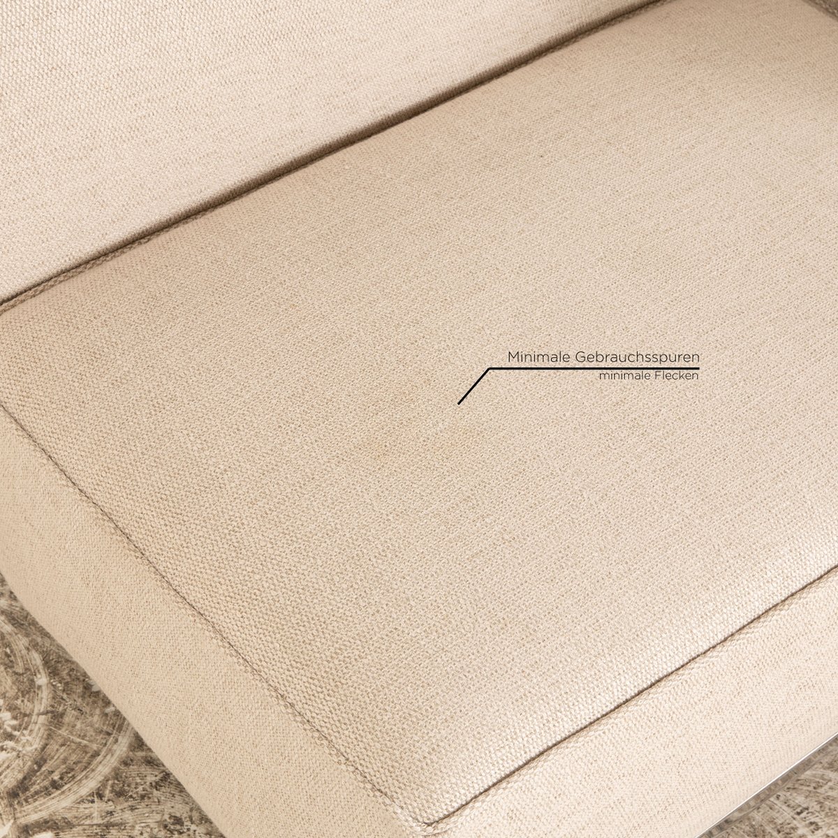 Bauhaus LC 2Seater Sofa in Beige Fabric by Le Corbusier for Cassina