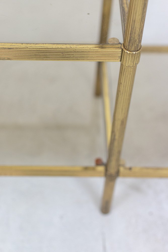 Vintage Copper Side Table with Original Glass Inlays, 1950s for sale at