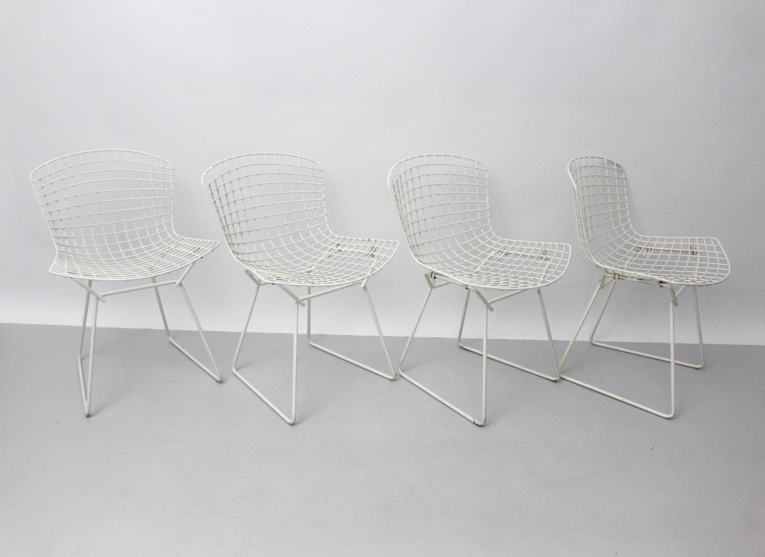 Sillas de comedor modelo 420 C de Harry Bertoia para Knoll. Juego de 4