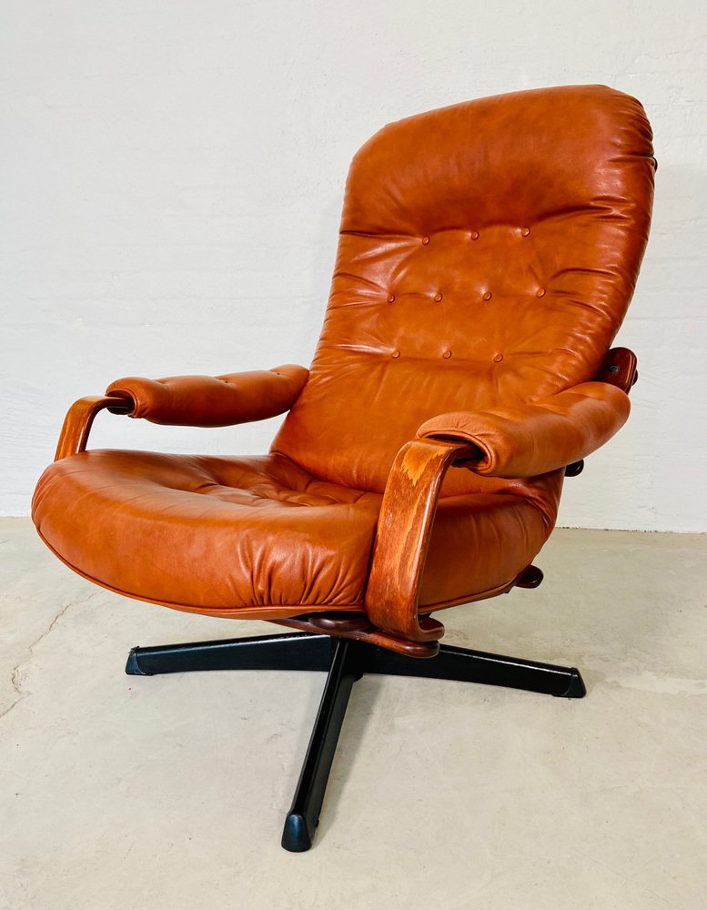 Skandinavische Vintage Ledersessel von Göte Möbler, 1970, 2er Set bei