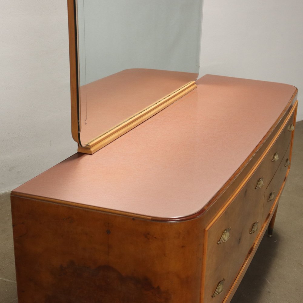 Mid-Century Commode with Mirror, 1950s for sale at Pamono