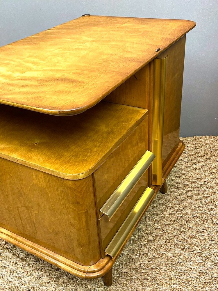 Art Deco German Maple Bedside Tables, 1930s, Set of 2 for sale at Pamono