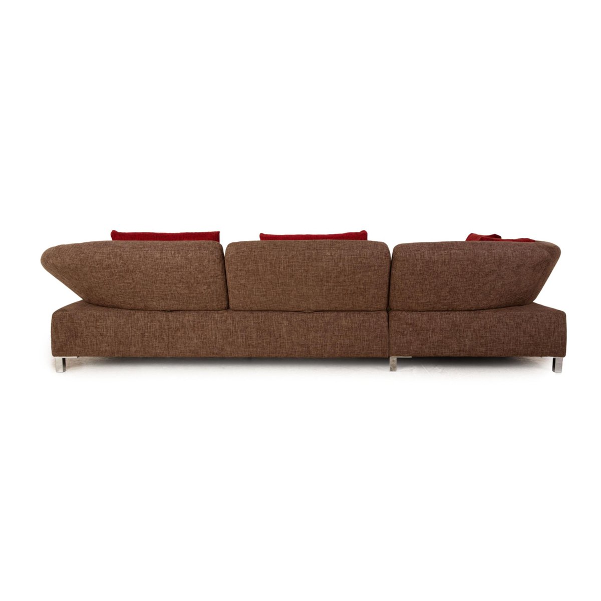 Velsen Corner Sofa with Chaise Longue in Brown Fabric by Ewald Schillig
