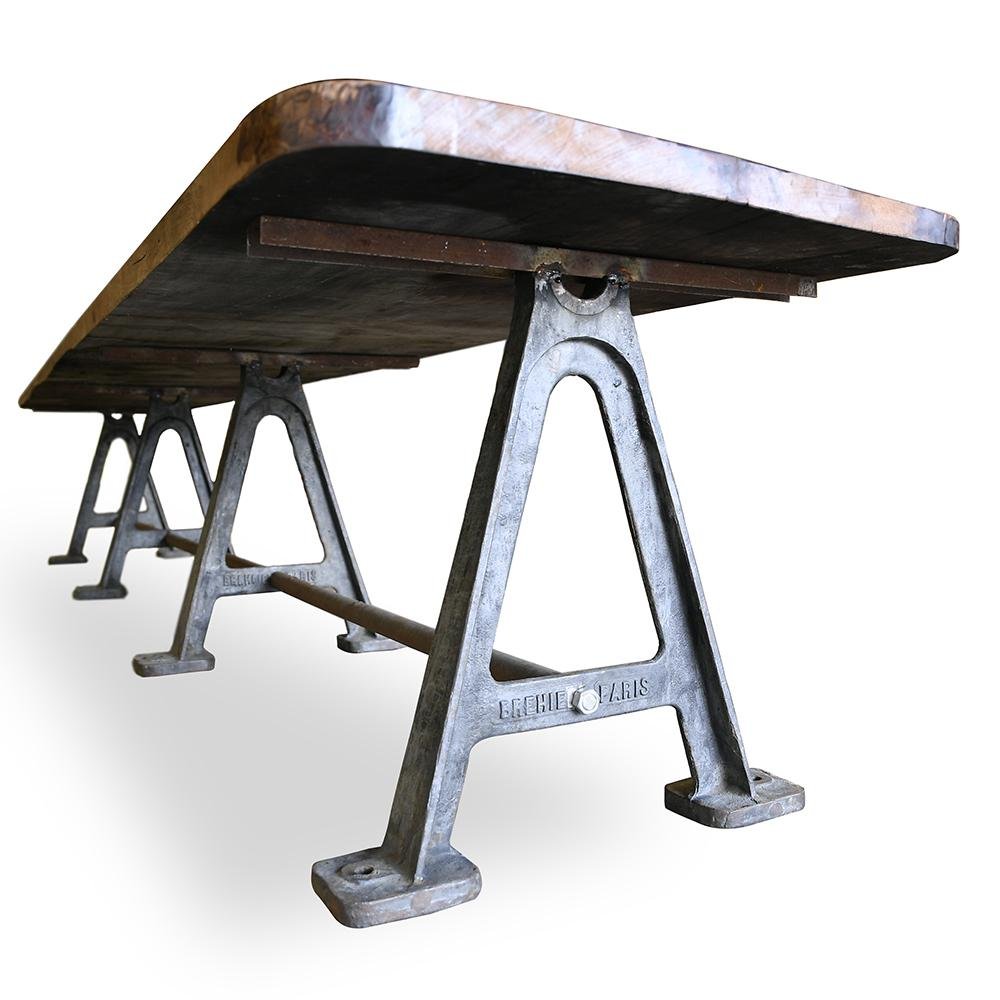 Long Industrial Dining Table for sale at Pamono