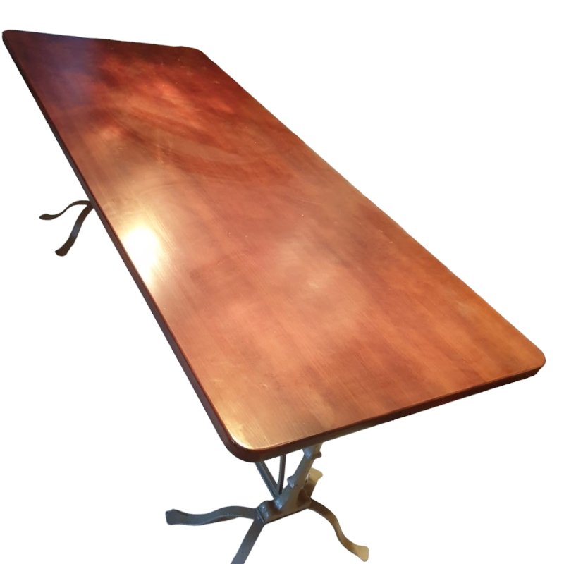 Art Nouveau Dining Table with Wrought Iron Legs for sale at Pamono