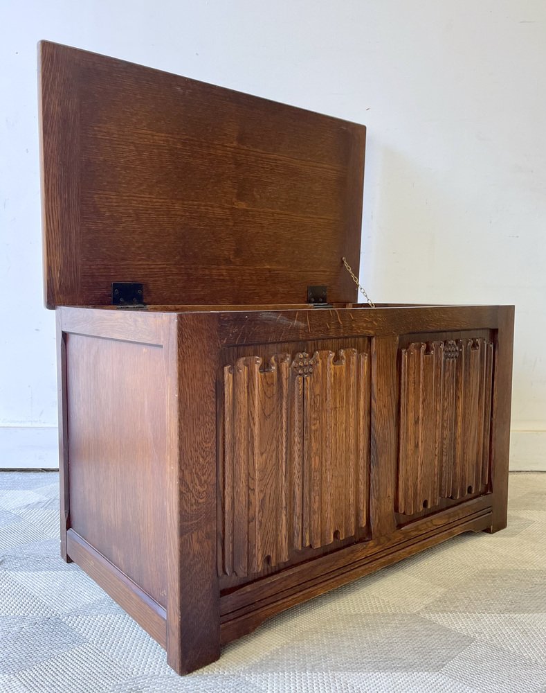 Vintage Wooden Oak Blanket Box for sale at Pamono