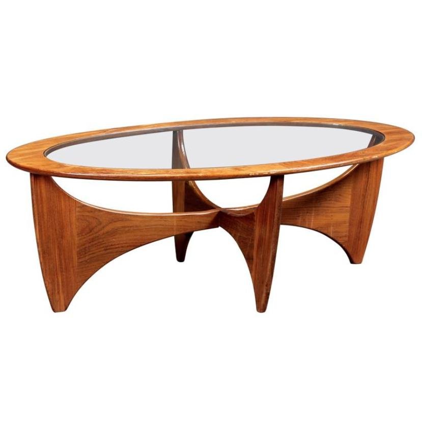 Oval Teak Coffee Table With Gl Top From G Plan 1960s For At 1 351 00