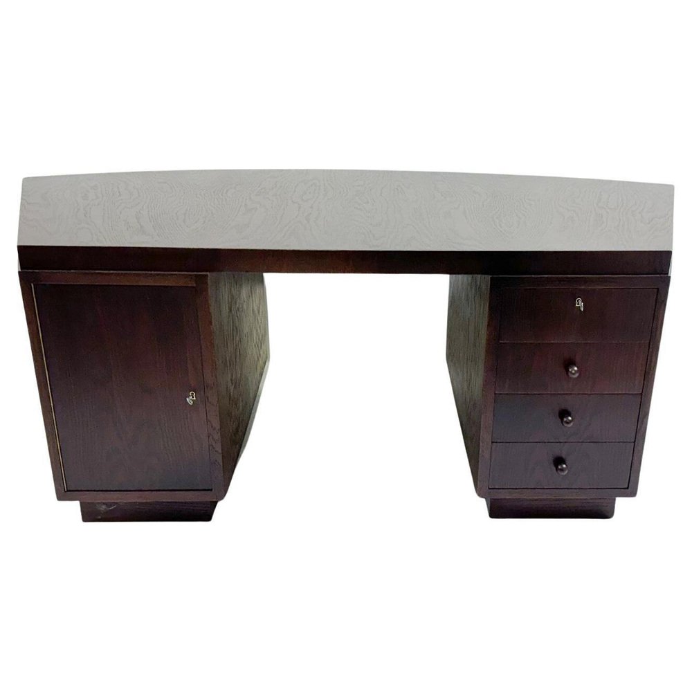 Art Deco Wooden Desk with Drawers, 1930s for sale at Pamono