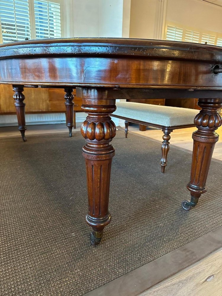Large Antique Oval Dining Table for sale at Pamono