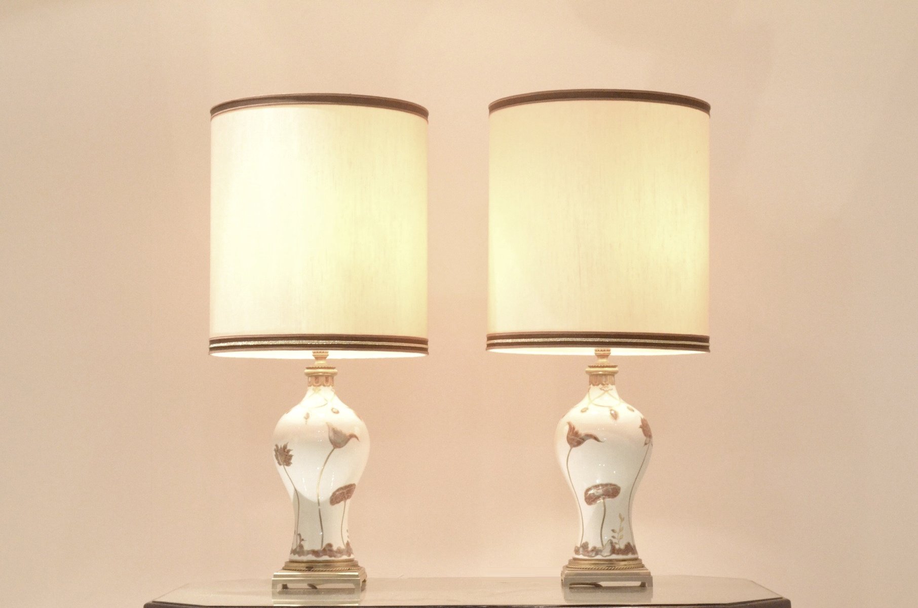 Mid Century French Table Lamps From Porcelaine De Sèvres 1960s Set Mid Century French Table Lamps From Porcelaine De Sèvres 1960s Set Of 2