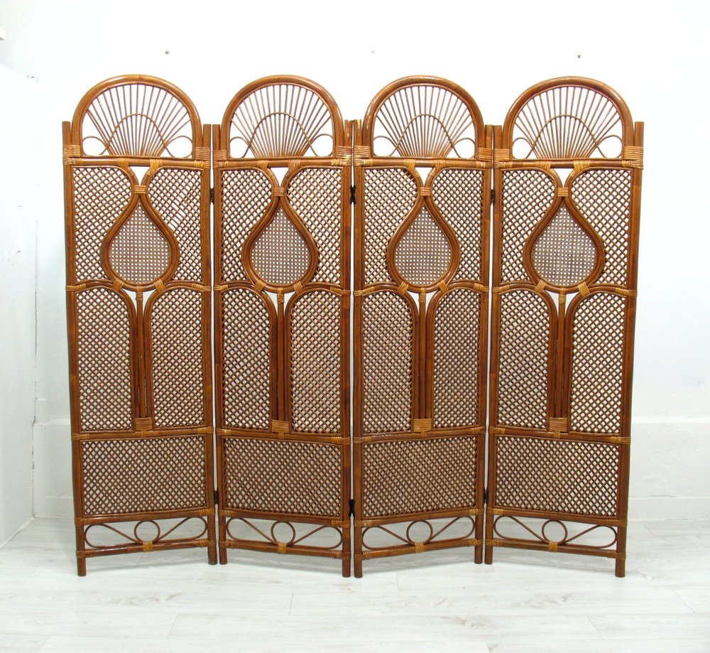Vintage Rattan Room Divider, 1980s for sale at Pamono