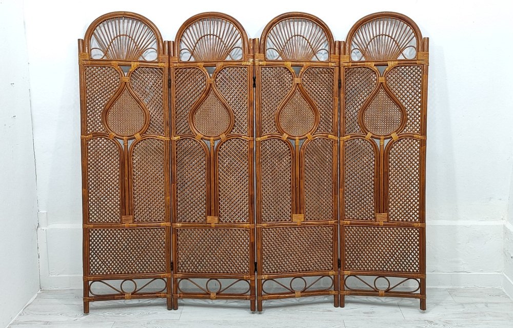 Vintage Rattan Room Divider, 1980s for sale at Pamono