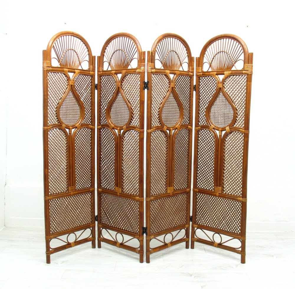 Vintage Rattan Room Divider, 1980s for sale at Pamono