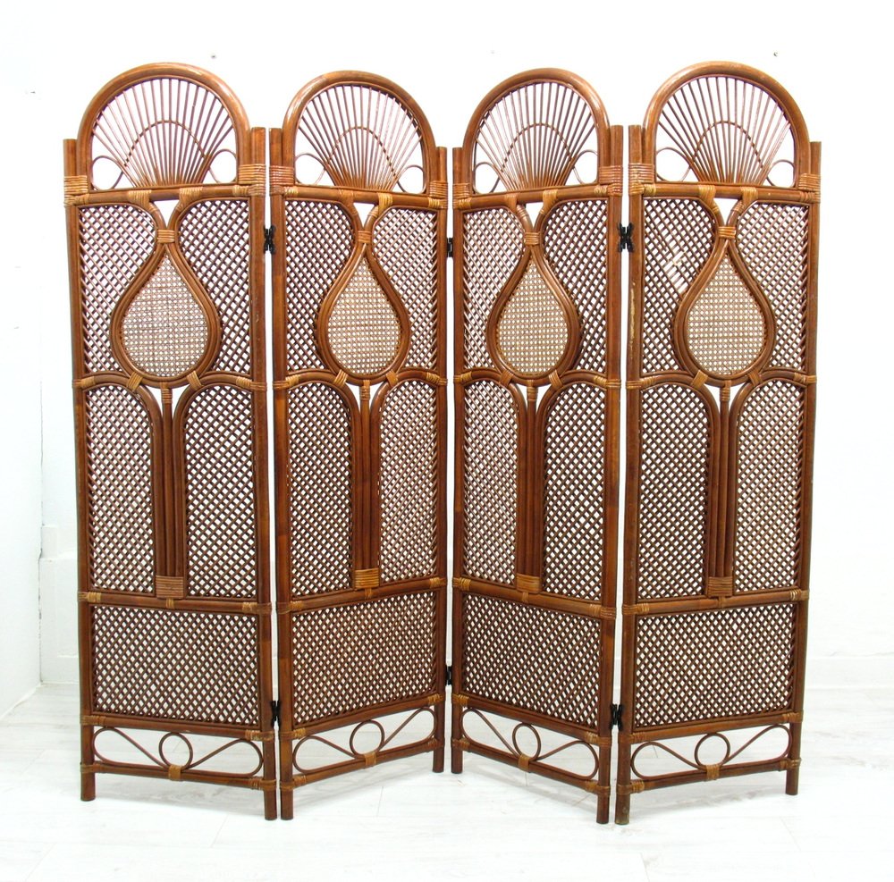 Vintage Rattan Room Divider, 1980s for sale at Pamono