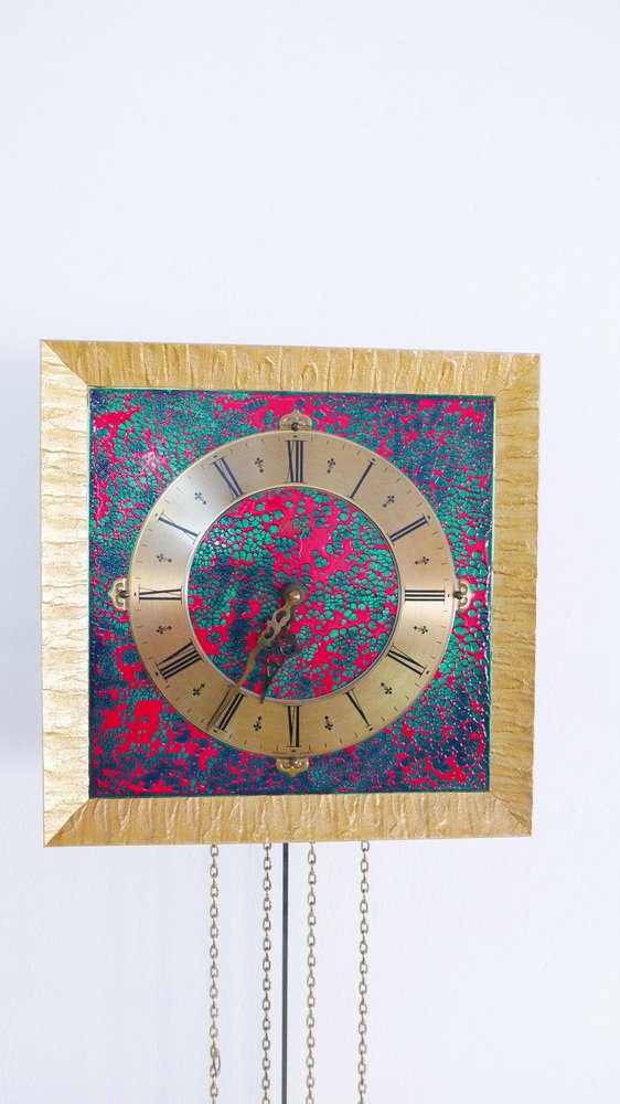 Atlanta Exclusive Wall Clock in Enamel & Gold Plating from Hermle