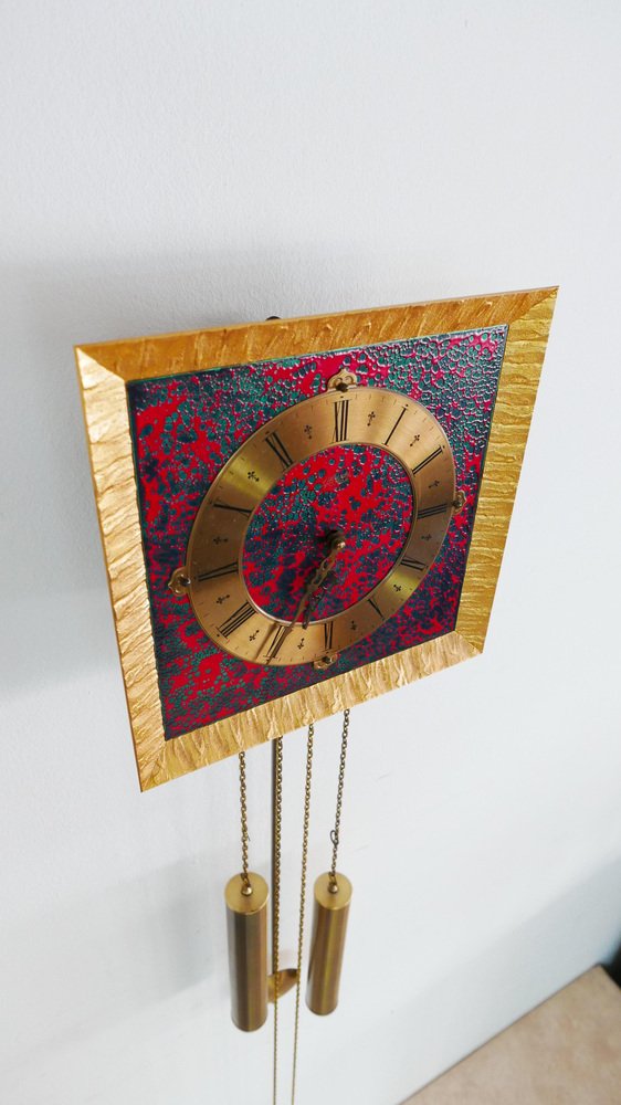 Atlanta Exclusive Wall Clock in Enamel & Gold Plating from Hermle