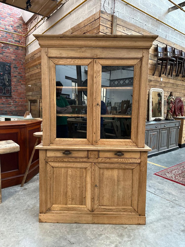 Late 19th Century Solid Oak China Cabinet for sale at Pamono