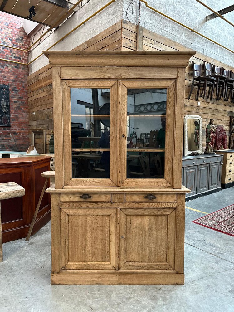 Late 19th Century Solid Oak China Cabinet for sale at Pamono