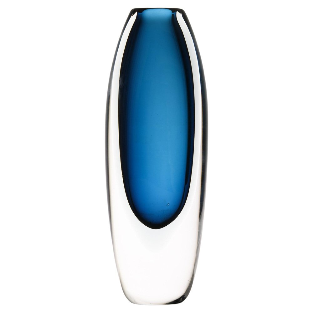 Dark Blue Glass Vase by Vicke Lindstrand, 1960s for sale at Pamono