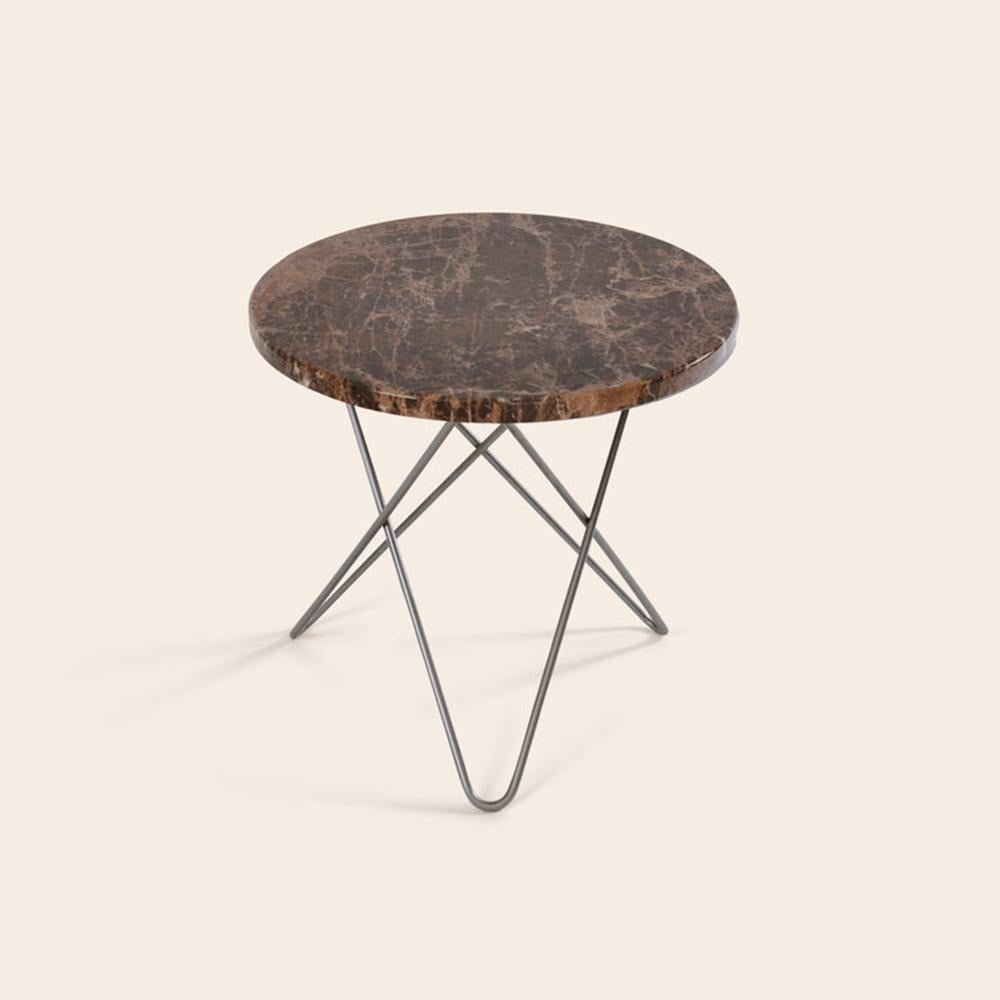 Brown Emperador Marble and Steel Mini O Table by OxDenmarq for sale at ...