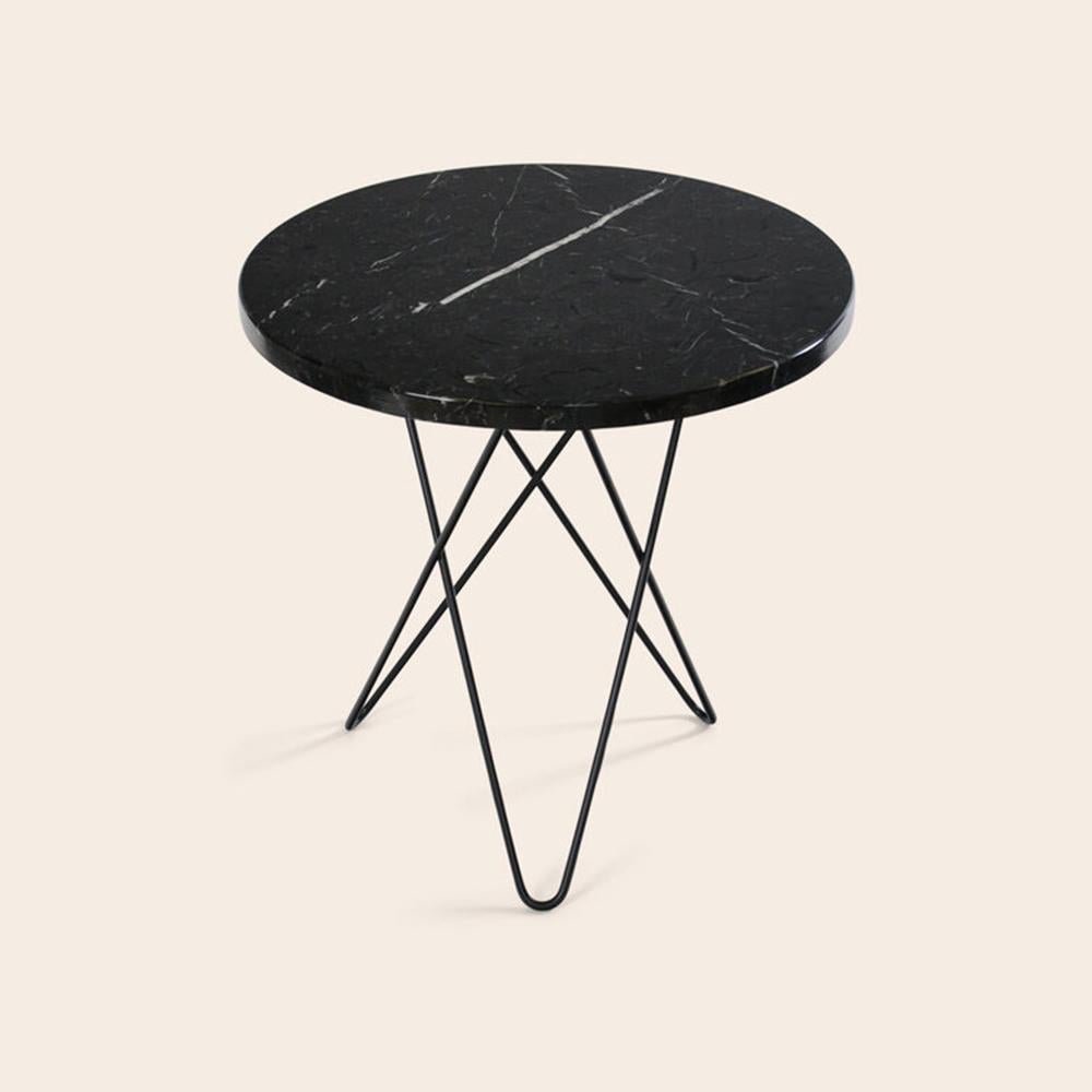 Black Marquina Marble and Black Steel Tall Mini O Table by OxDenmarq ...