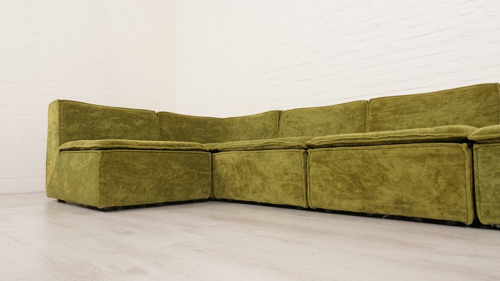 Vintage Modular Sofa in Green, Set of 5 for sale at Pamono