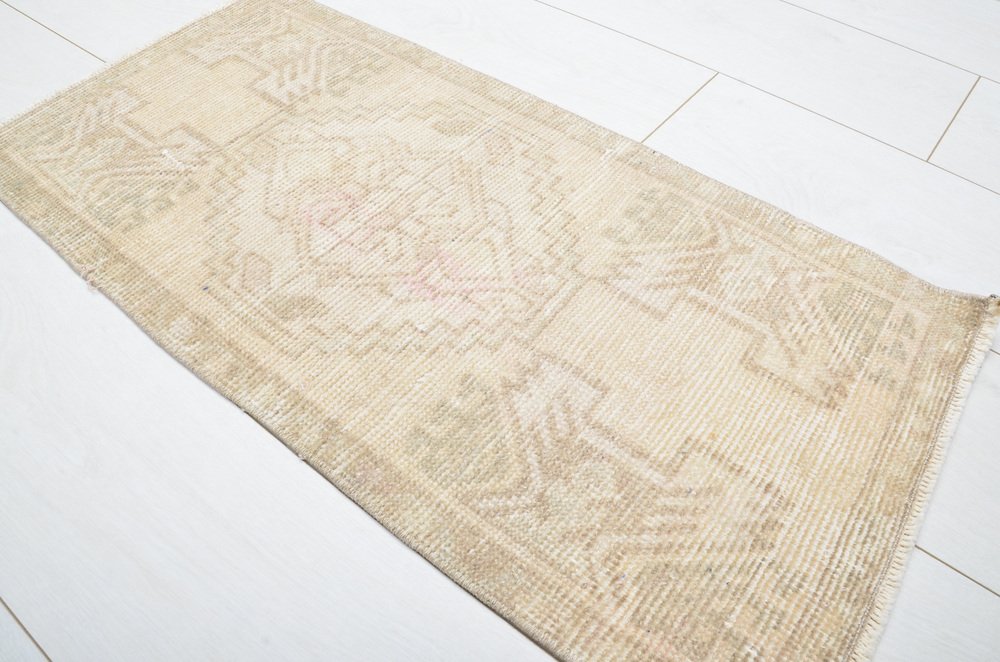 Small Turkish Faded Wool Rug, 1960s for sale at Pamono
