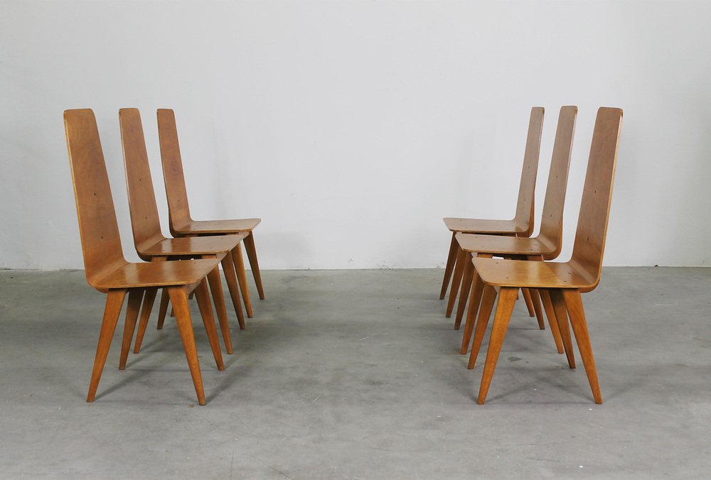 Italienische Vintage Esszimmerstühle aus Holz von Sineo Gemignani