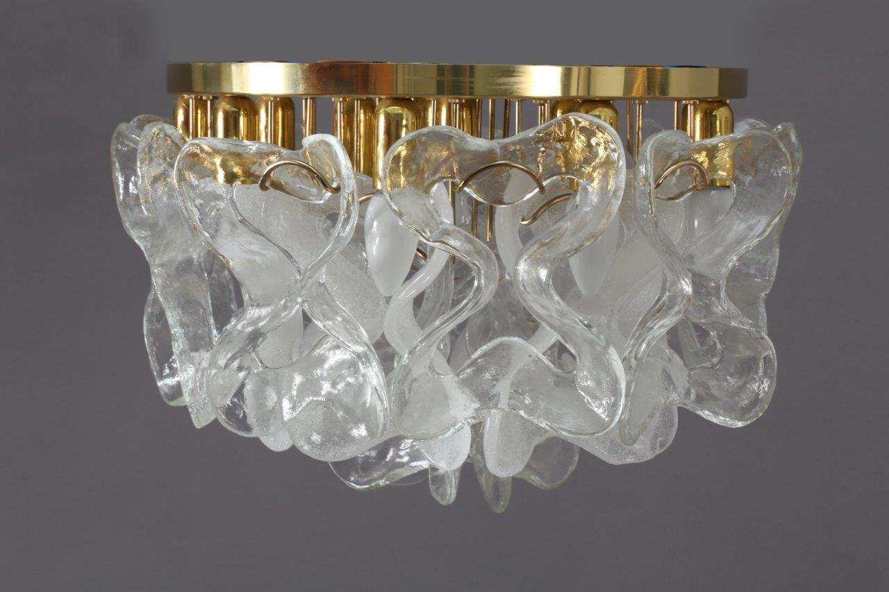 Crystal Glass Flush Mount Ceiling Light From J T Kalmar 1970s For Crystal Glass Flush Mount Ceiling Light From J T Kalmar 1970s
