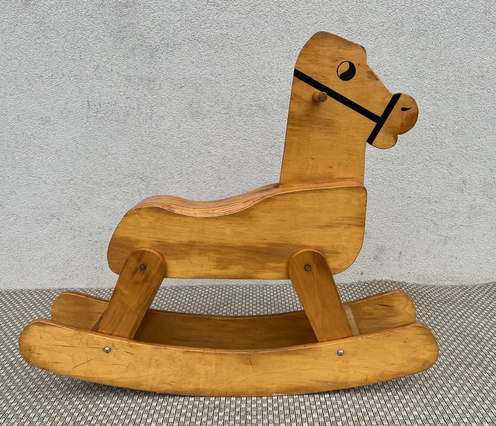 Mid-Century Plywood Rocking Horse, 1960s for sale at Pamono