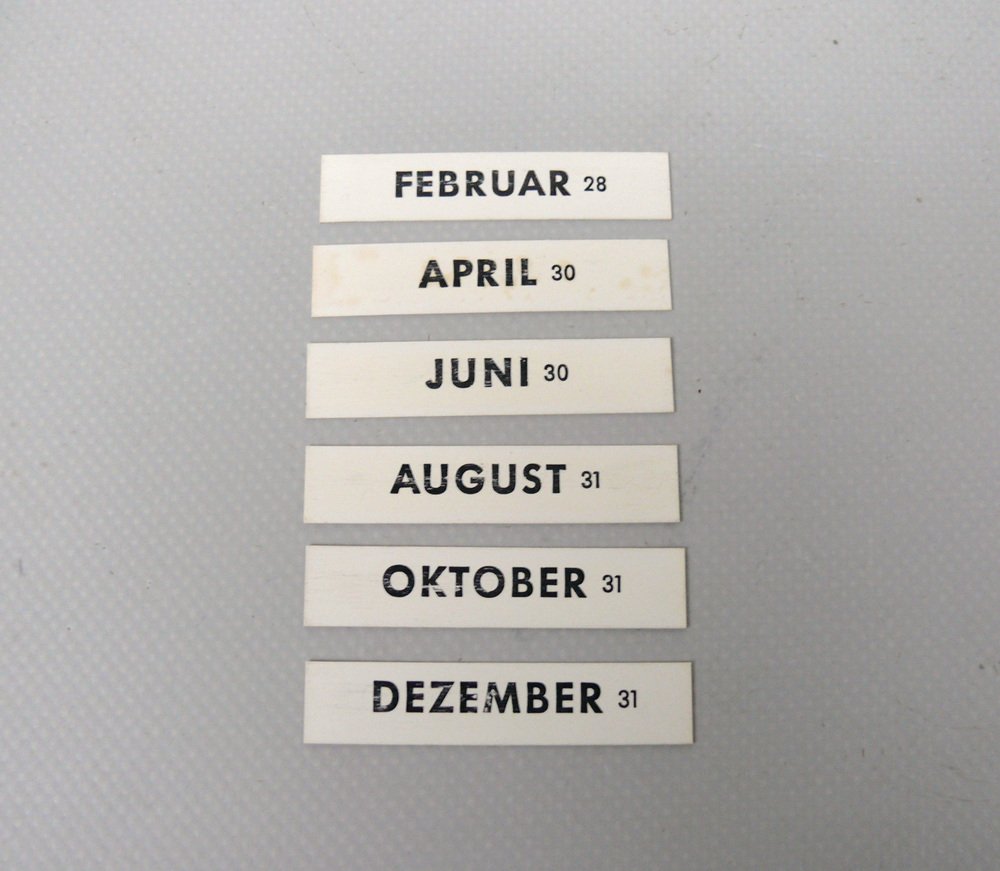 Bauhaus Eternal Calendar in Brass by Jakob Maul, 1930s for sale at Pamono