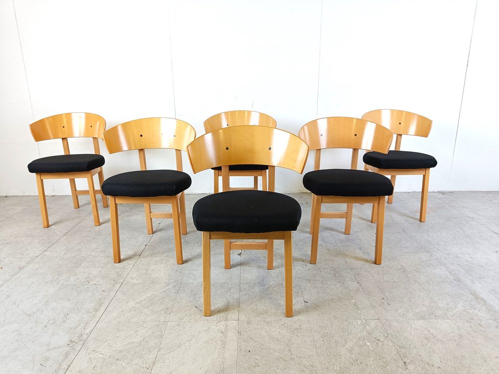 Vintage Ikea Dining Chairs by Niels Gammelgaard, 1990s, Set of 6 for