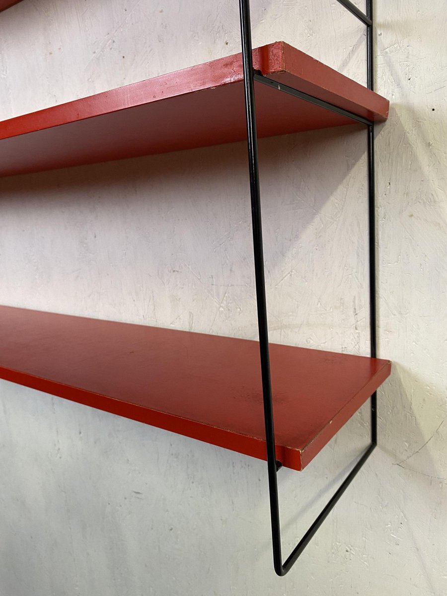 Vintage Modular Wall Shelf in String for sale at Pamono