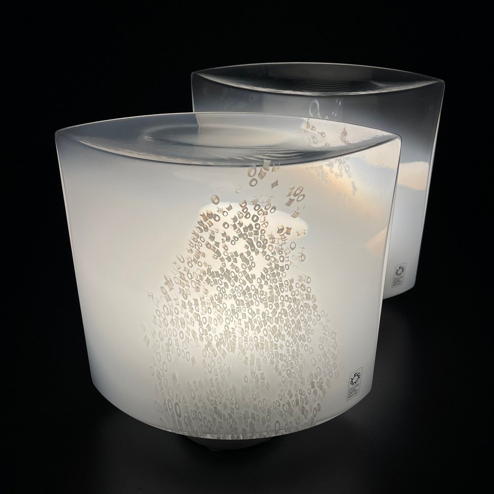 Lampadaire en Verre de Murano par Roberto Pamio pour Leucos, Italie