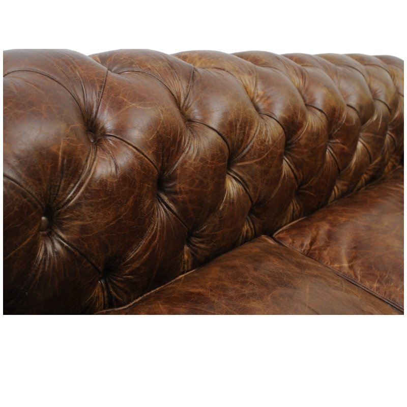Victorian Mahogany Chesterfield Sofa with Brass Wheels for sale at Pamono