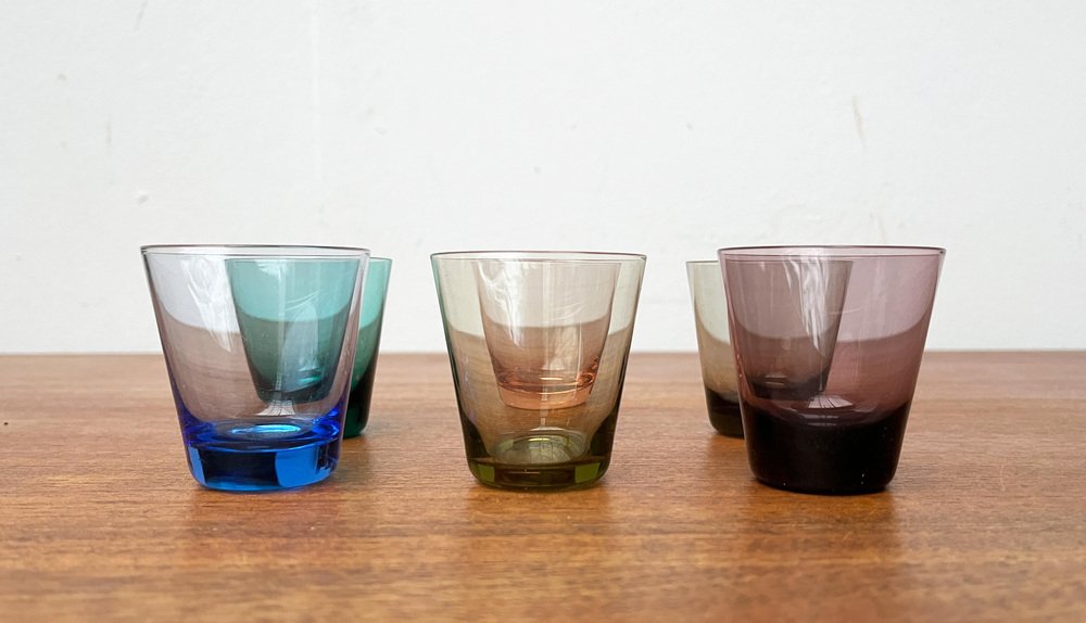 Verres à Shot Colorés Eidoct - Lot De 6, 35 Ml, Base Lourde, Lavables Au Lave-vaisselle - Pour Vodka, Tequila, Whisky