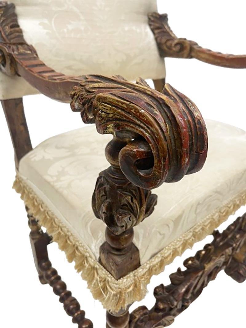 19th Century Italian Throne Armchair for sale at Pamono