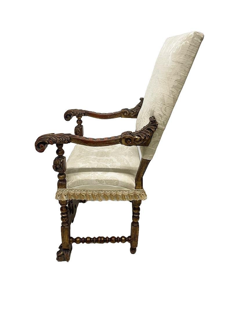 19th Century Italian Throne Armchair for sale at Pamono
