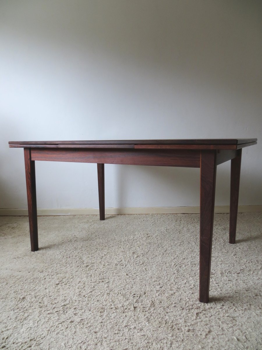 Mid Century Modern Danish Extendable Palisander Dining Table For Mid Century Modern Danish Extendable Palisander Dining Table
