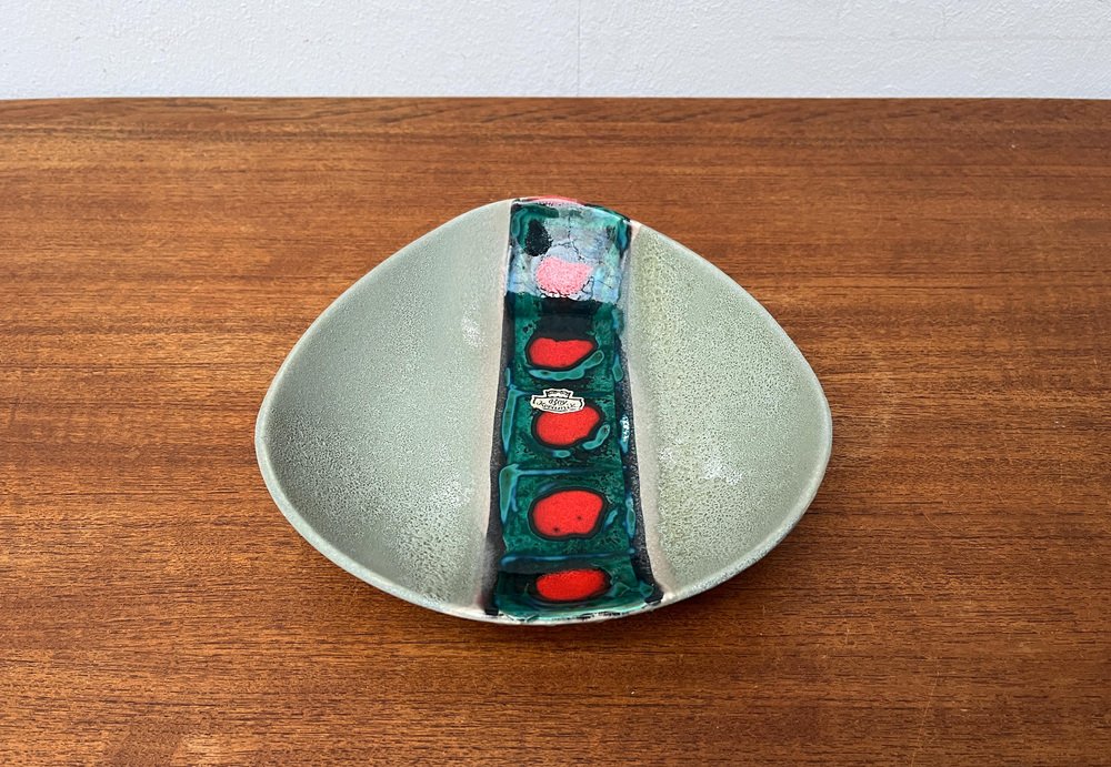 Bol Mid-Century Jasba | Blanc cassé et marron, poterie