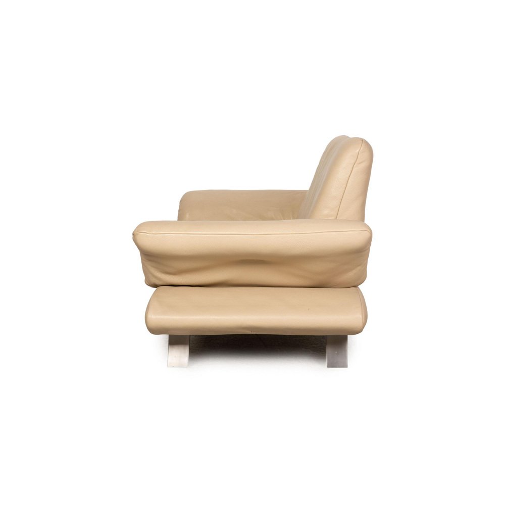 TwoSeater Cream Sofa in Leather for sale at Pamono