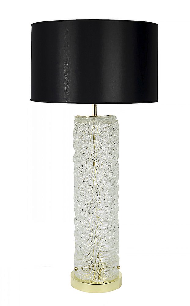 Lampe de Table Bureau en Laiton Et Verre Jaune Banquier