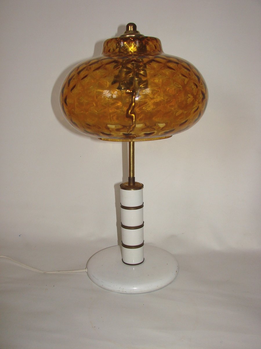 Vintage Amber Pressed Glass Table Lamp 1970s For At Pamono Vintage Amber Pressed Glass Table Lamp 1970s