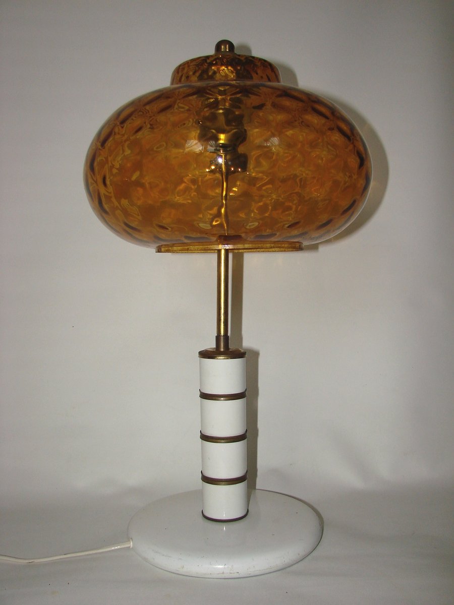 Vintage Amber Pressed Glass Table Lamp 1970s For At Pamono Vintage Amber Pressed Glass Table Lamp 1970s 5 172 00 Per Piece