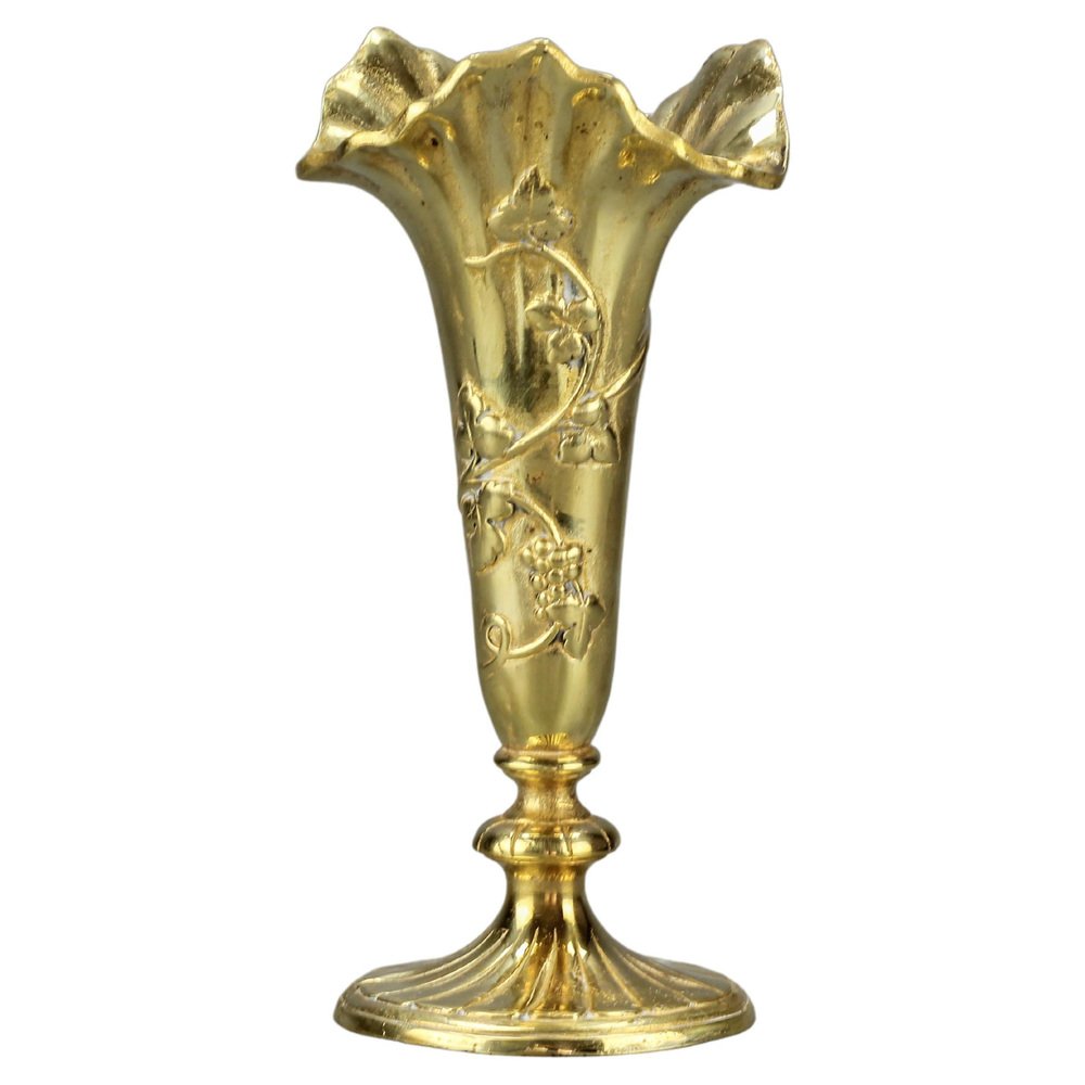 French Rococo Style Bronze Vase with Vine Motif, 1920s for sale at Pamono