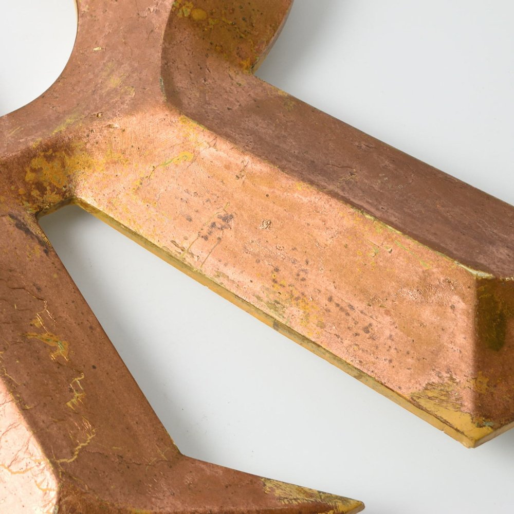 Vintage Copper Colour Letter R, 1970s for sale at Pamono